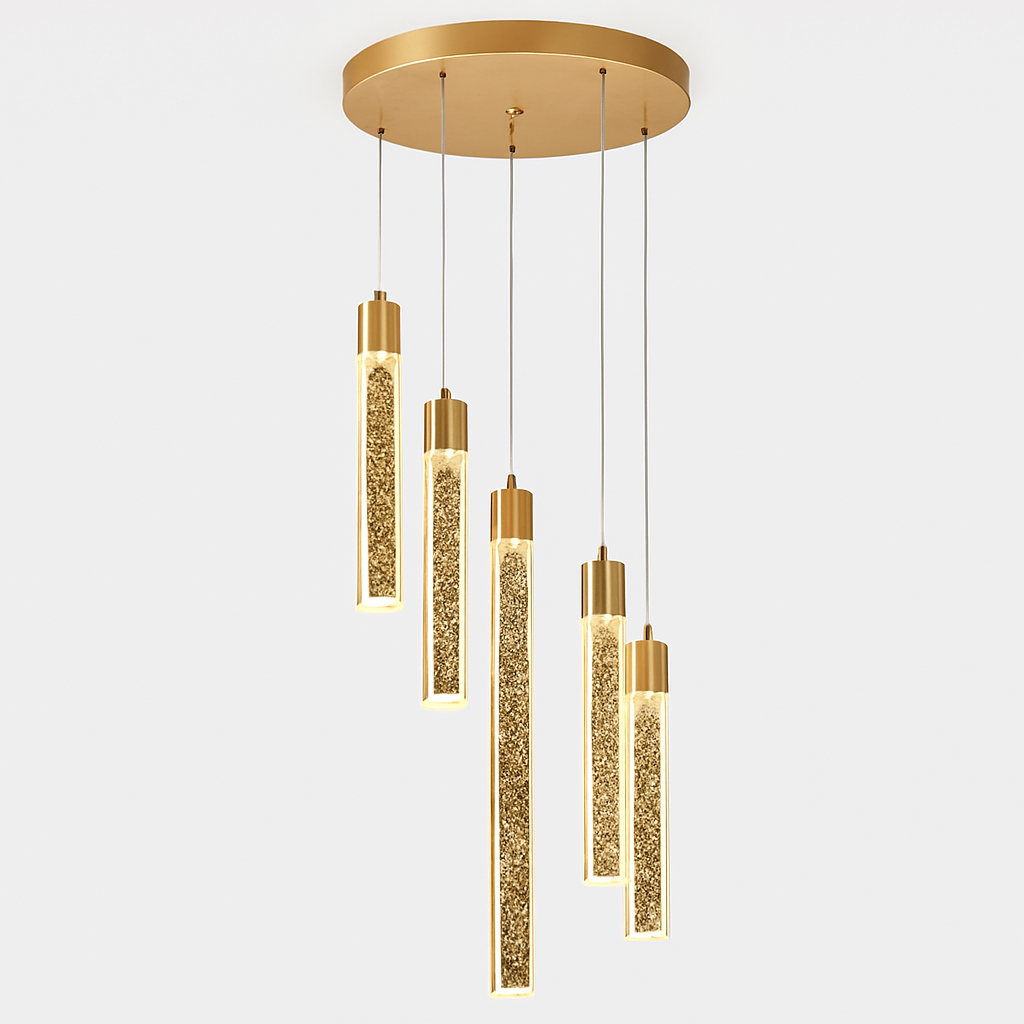 Chandelier in modern led crystal for creative interior decoration - Gold-A 6Head / 3 color change