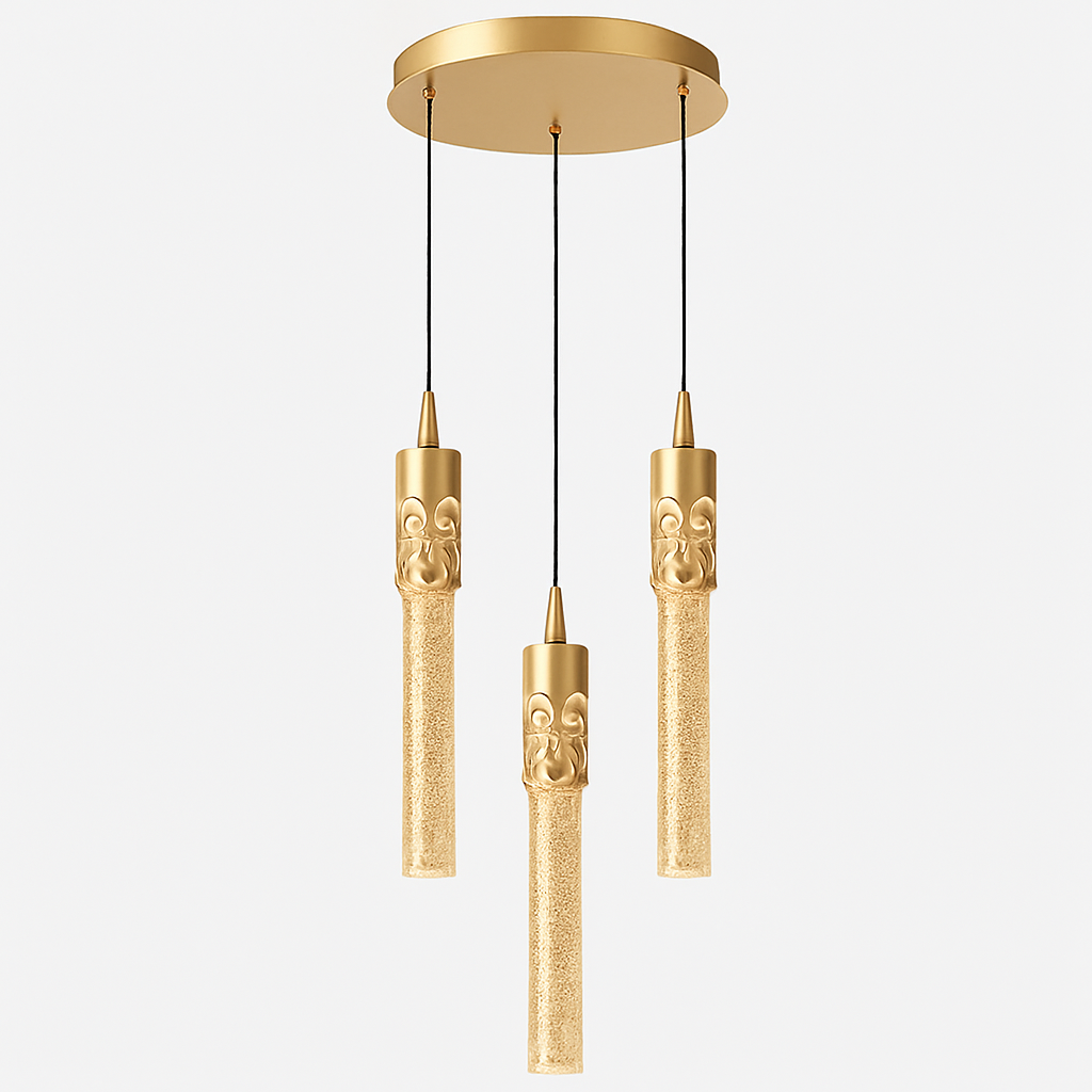 Chandelier in modern led crystal for creative interior decoration - Gold-B 3Head / 3 color change