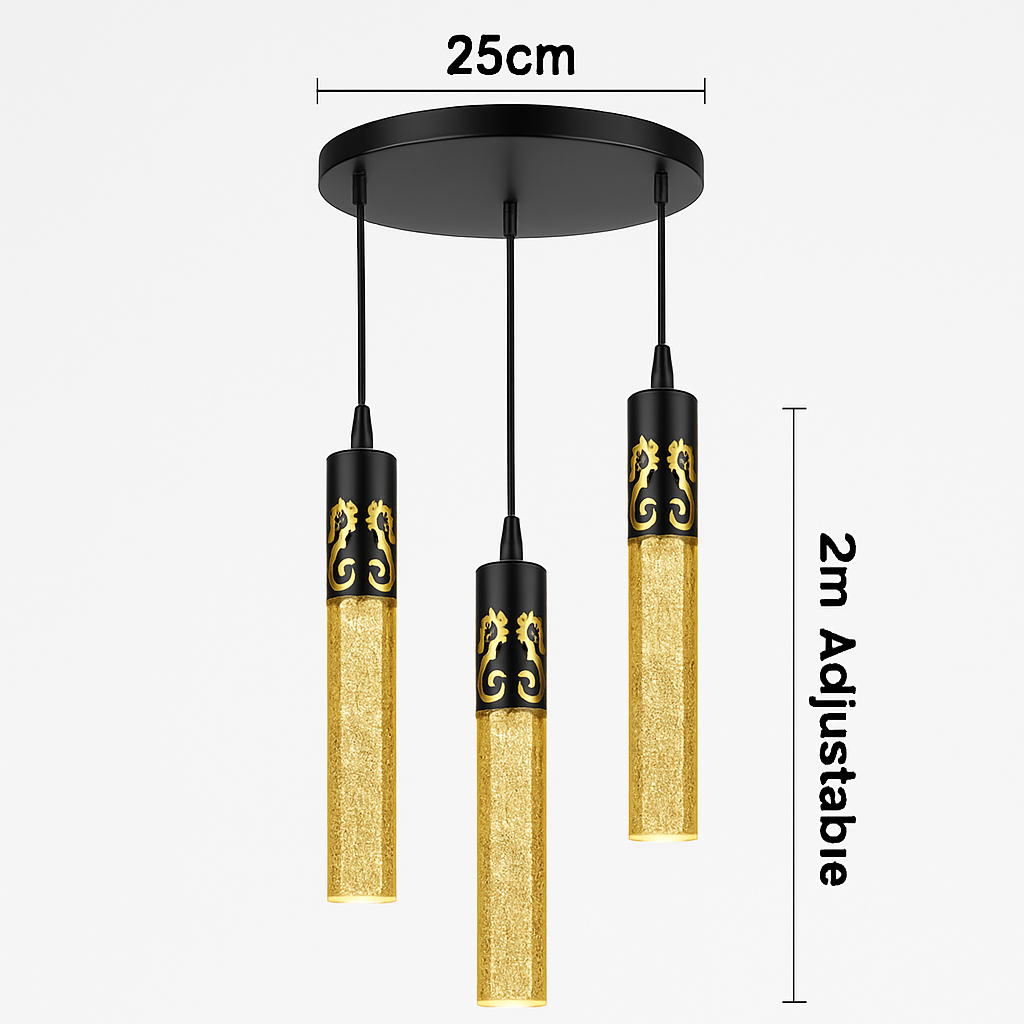 Chandelier in modern led crystal for creative interior decoration - Black-B 3Head / 3 color change