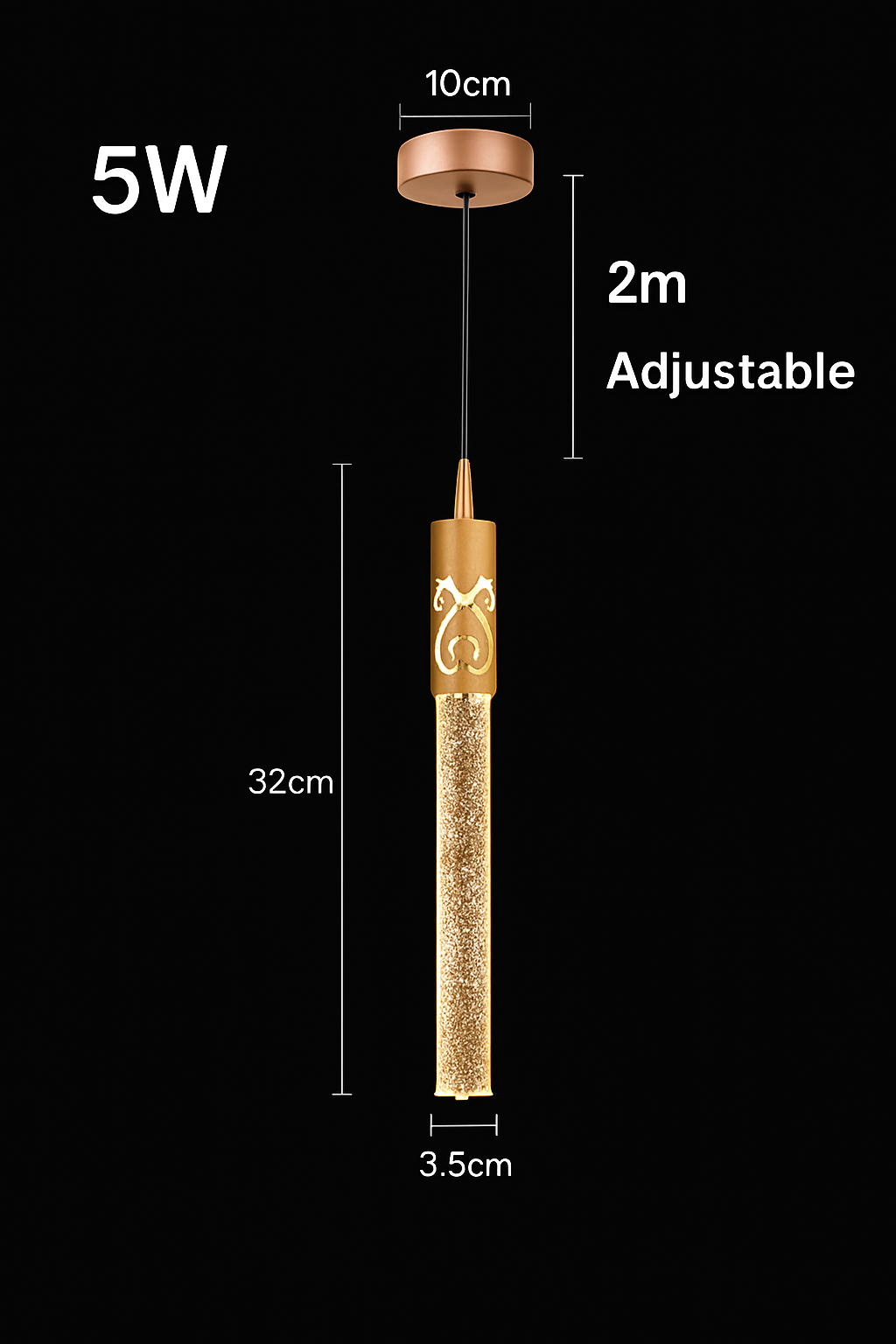 Chandelier in modern led crystal for creative interior decoration - Gold-B 1Head / 3 color change