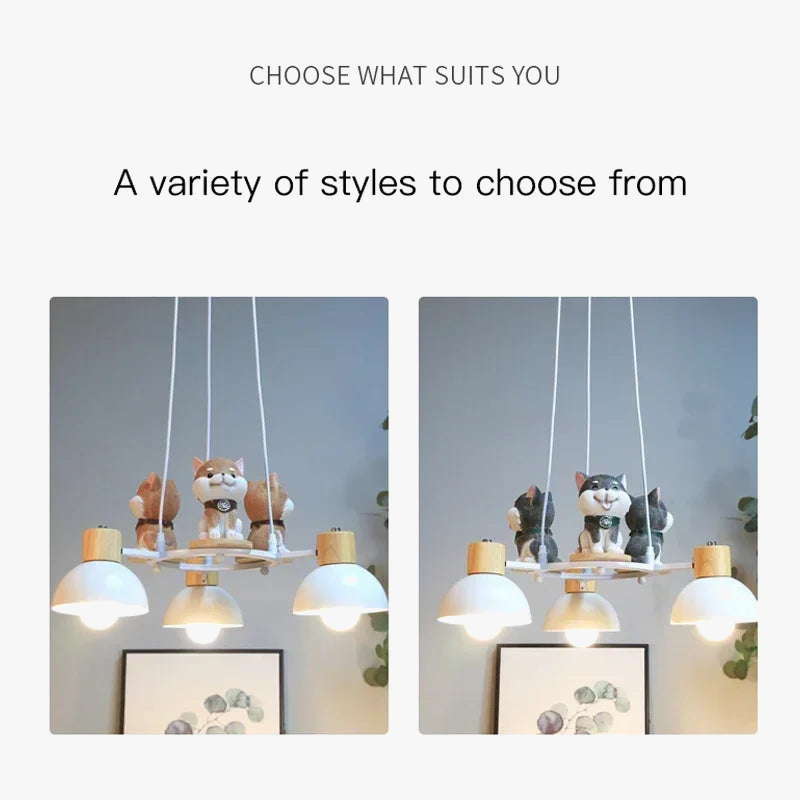Puppy-shaped chandelier for child room decoration - view 4