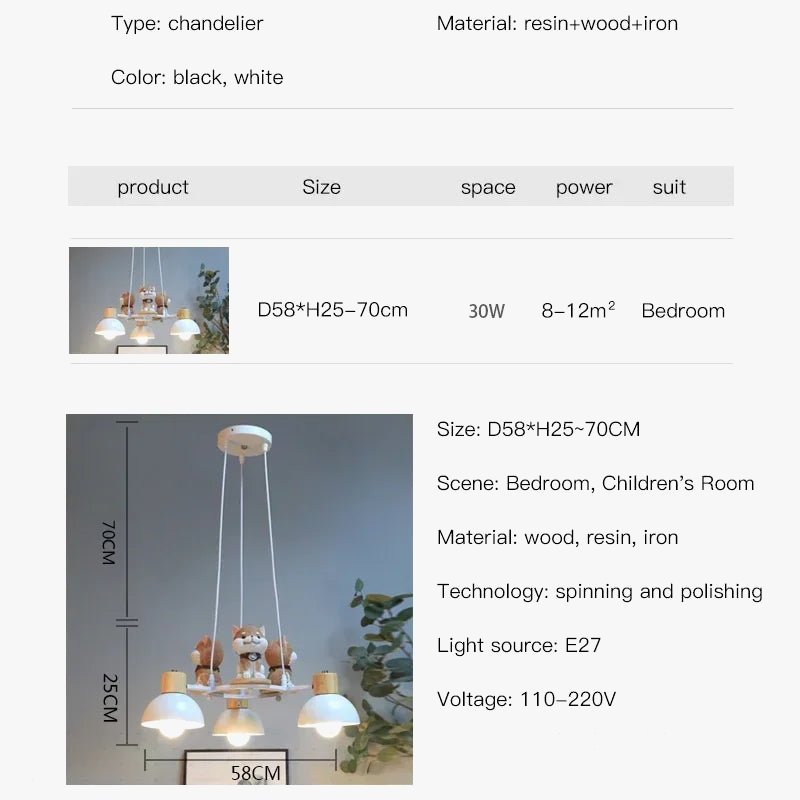 Puppy-shaped chandelier for child room decoration - view 5