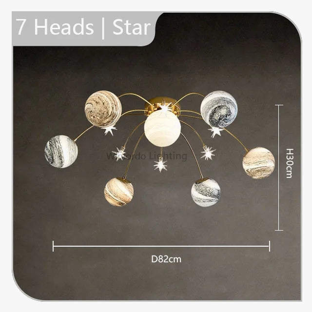 Chandelier child in glass design bright for bedroom - view 7