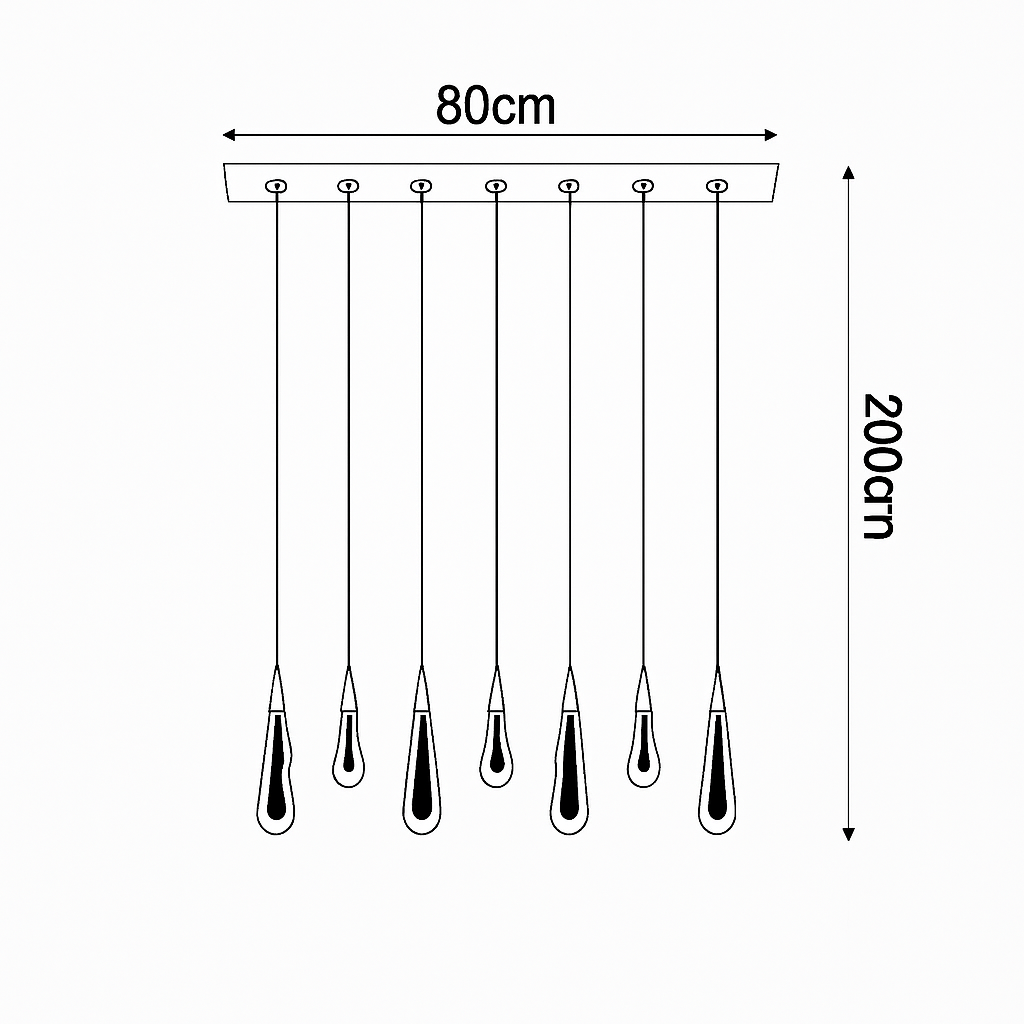 Crystal water drop chandelier for interior decoration - 8 lights / Gold / Cold - 6000K