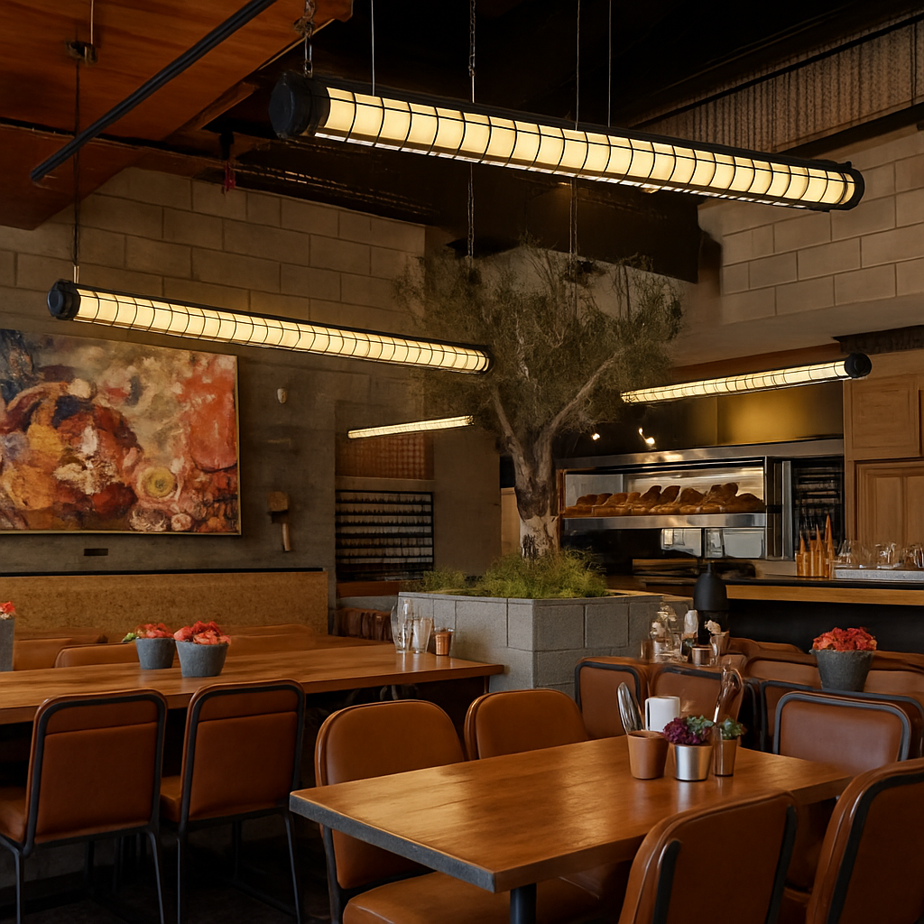 Retro industrial chandelier in metal with led light - view 3