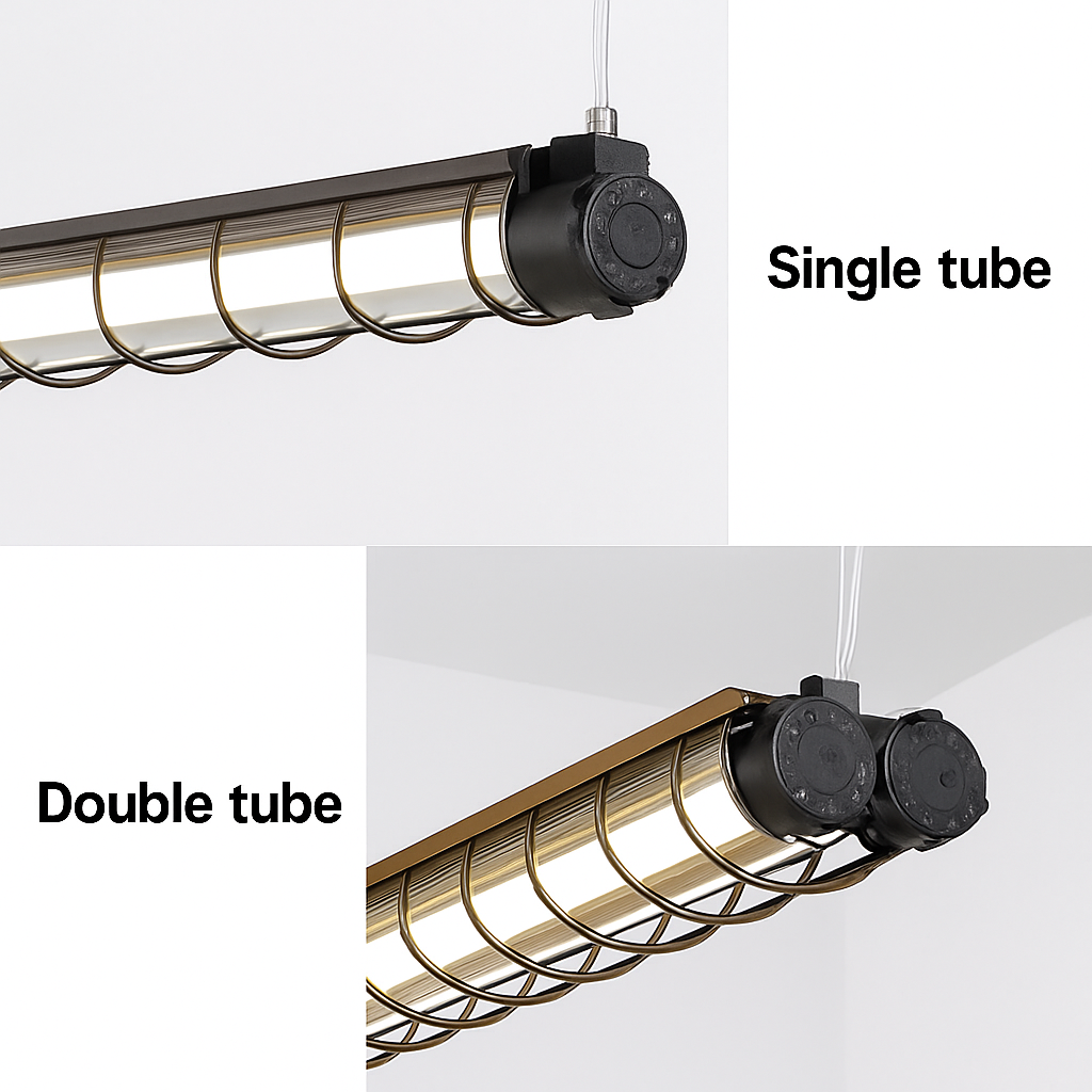 Retro industrial chandelier in metal with led light - view 5