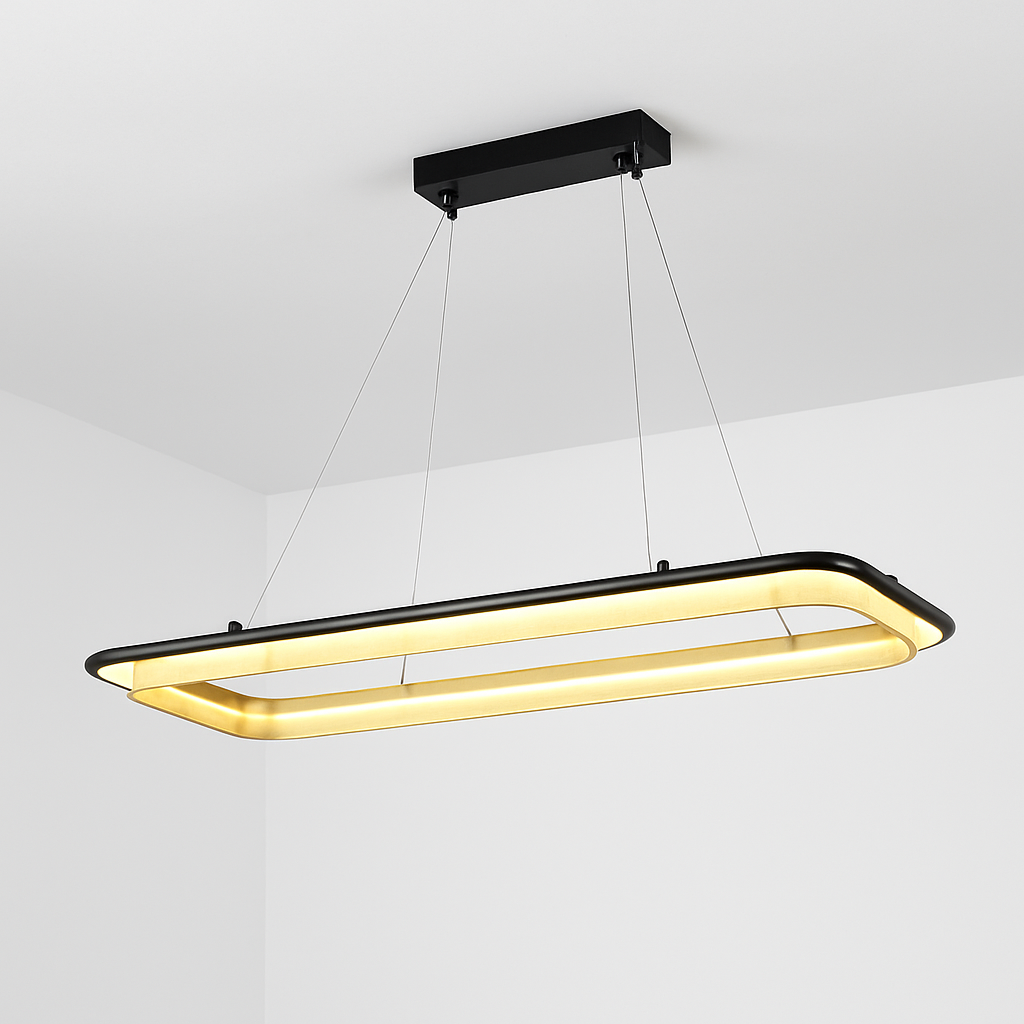 Chandelier led circular luxury for modern interior decoration - Square A-90cm / 3 modifiables