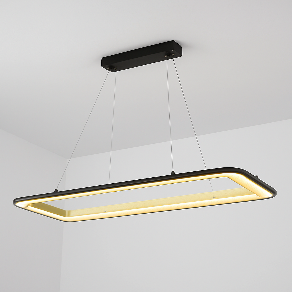 Chandelier led circular luxury for modern interior decoration - Square A-120cm / 3 modifiables