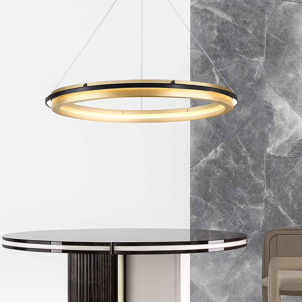 Chandelier led circular luxury for modern interior decoration - view 4