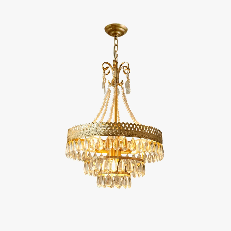 LED chandelier in crystal water drop shape for modern interior - view 3