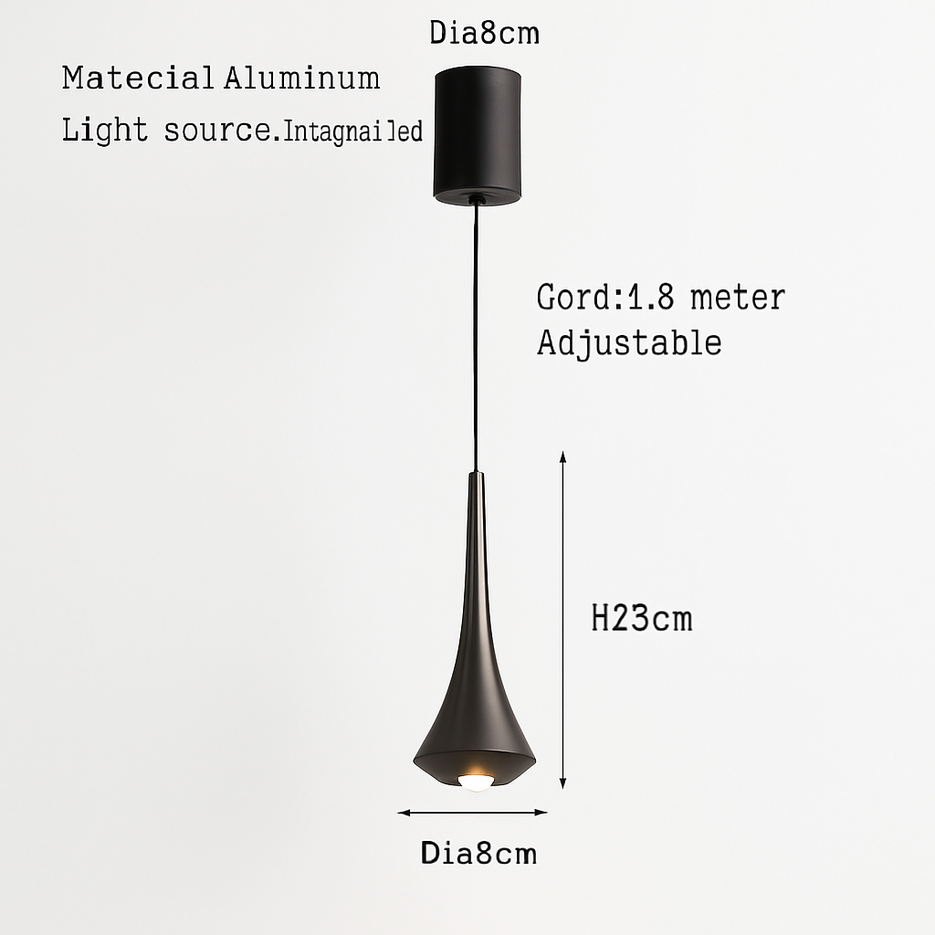 Anti-glare Nordic led chandelier in aluminium with variable intensity - Pearl black / Chaude - 3000K / 7W Non dimmable