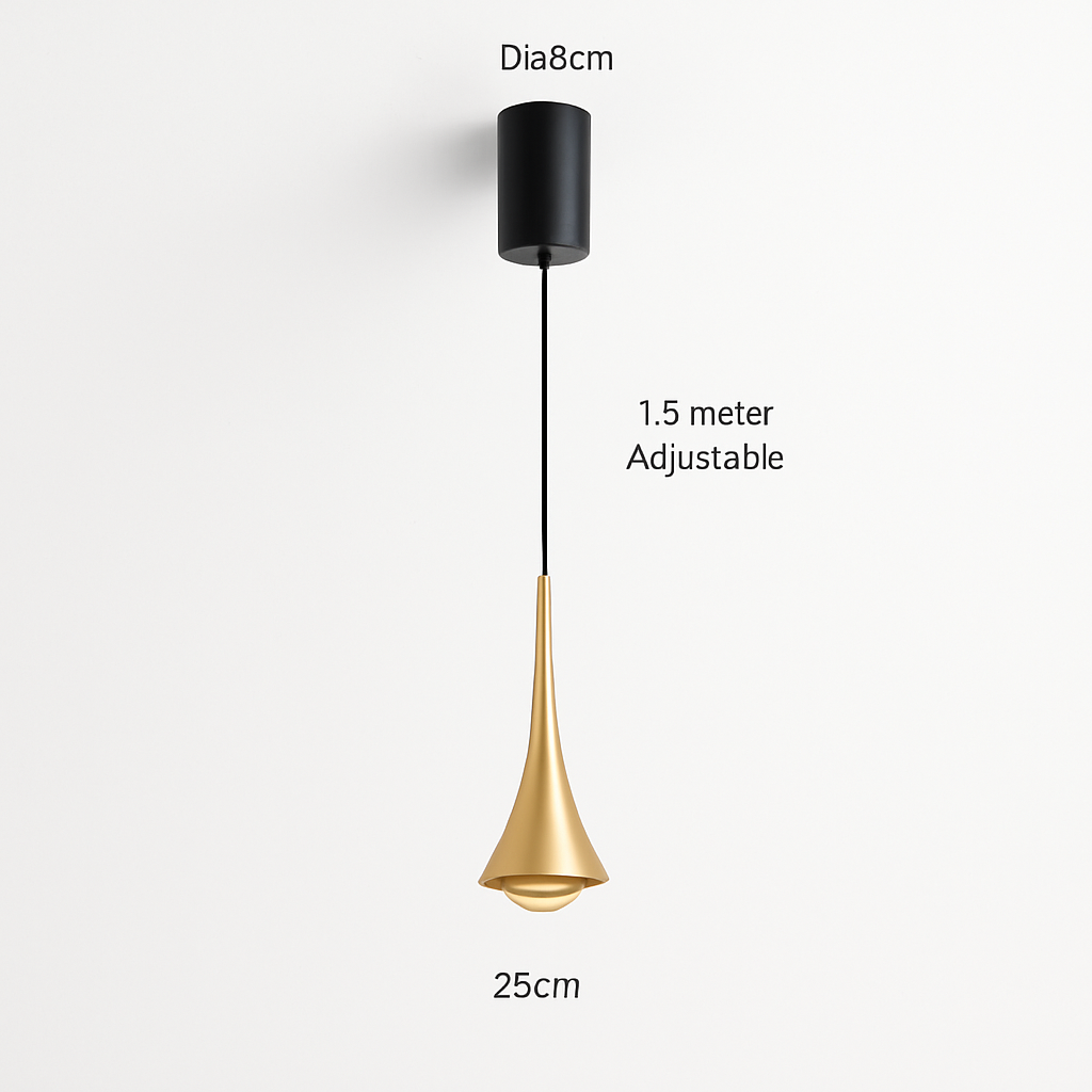 Anti-glare Nordic led chandelier in aluminium with variable intensity - Gold / Chaude - 3000K / 7W Non dimmable
