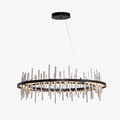 Minimalist chandelier in stainless steel black postmodern design
