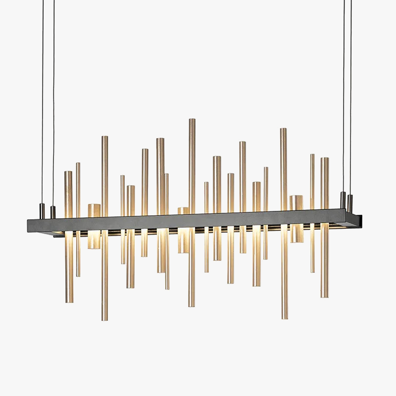 Minimalist chandelier in stainless steel black postmodern design - view 2