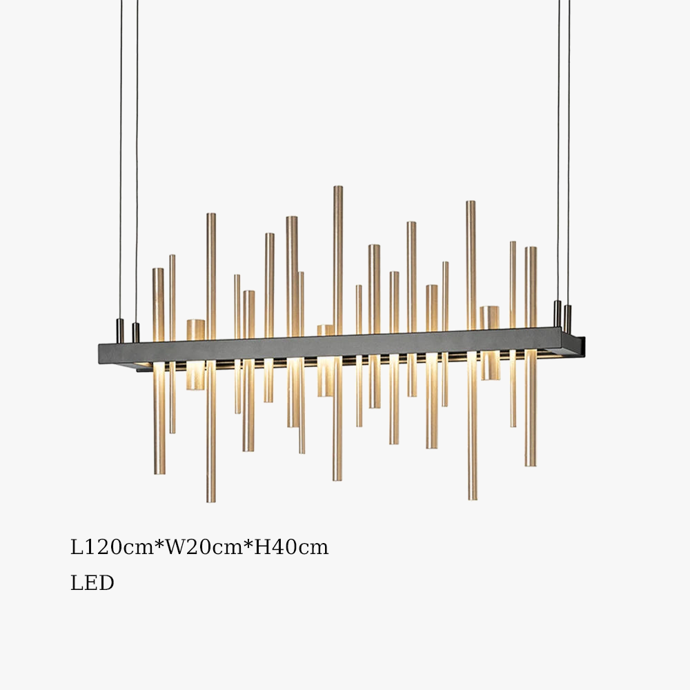 Minimalist chandelier in stainless steel black postmodern design - view 5