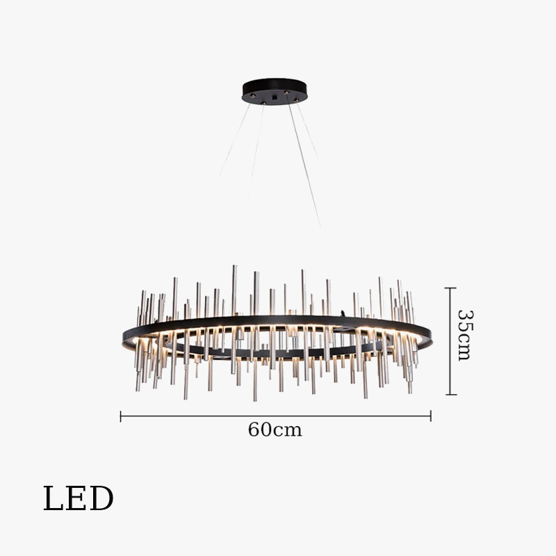 Minimalist chandelier in stainless steel black postmodern design - view 7