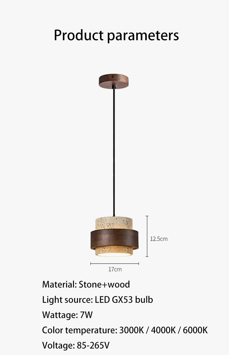 Modern wooden and marble chandelier for elegant decoration - view 7