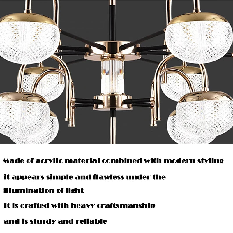 Modern wrought iron chandelier for interior decoration - view 2