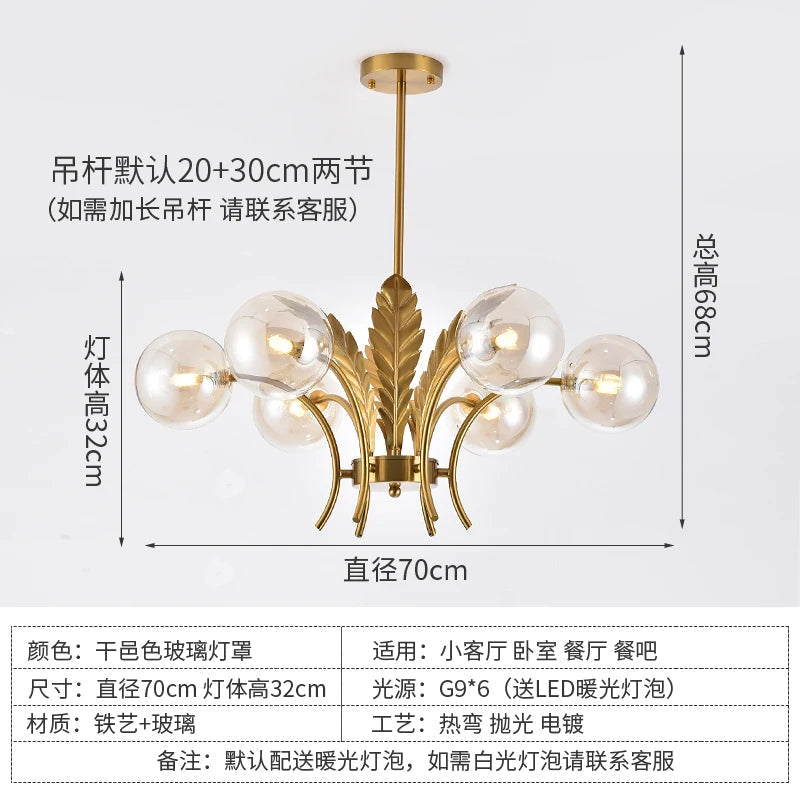 Modern glass chandelier minimalist design for elegant interior - view 9