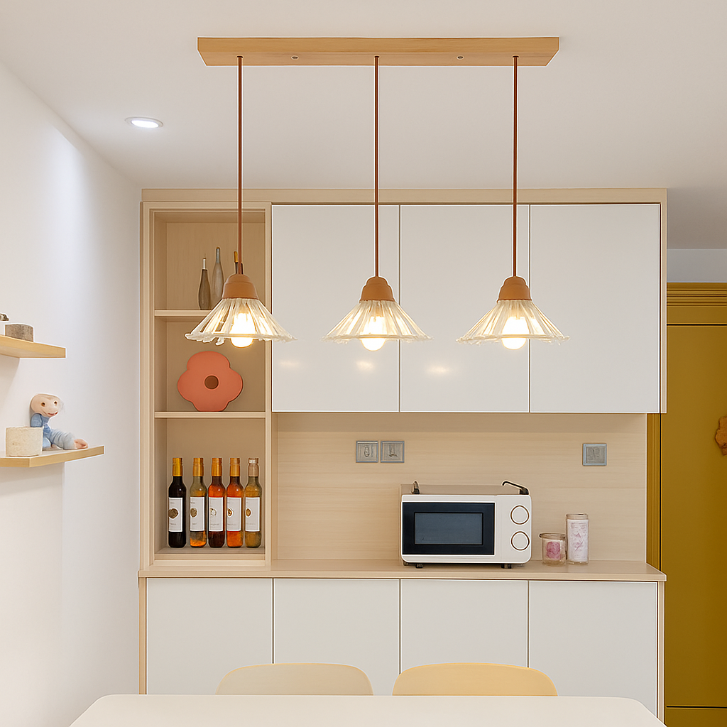Modern glass chandelier design for vintage interior lighting - view 2