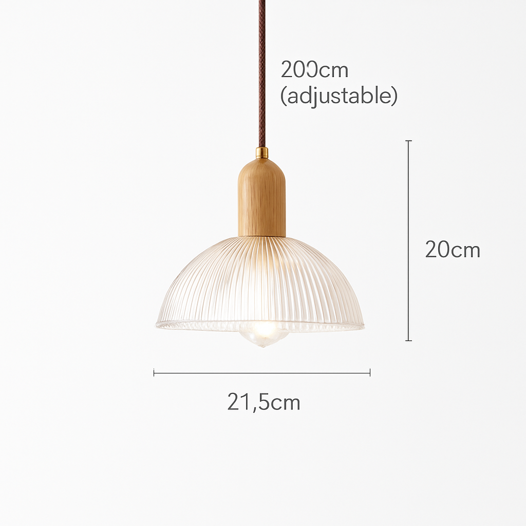 Modern glass chandelier design for vintage interior lighting - HB-21,5CM / Warm White
