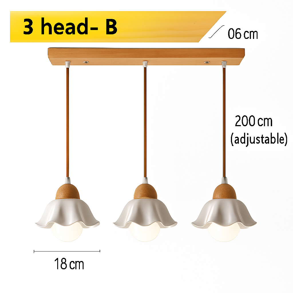 Modern glass chandelier design for vintage interior lighting - 3H-B / Warm White
