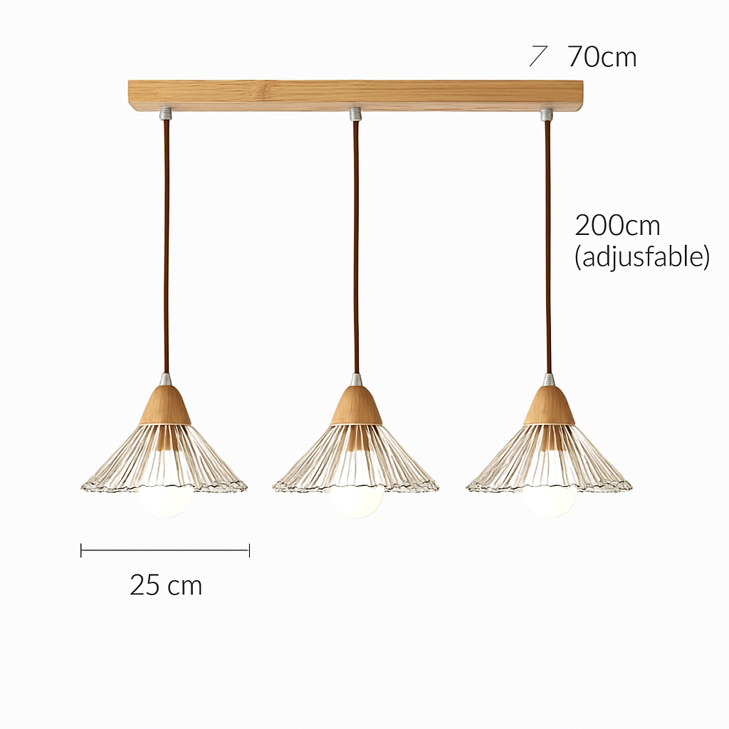 Modern glass chandelier design for vintage interior lighting - 3H-C / Warm White