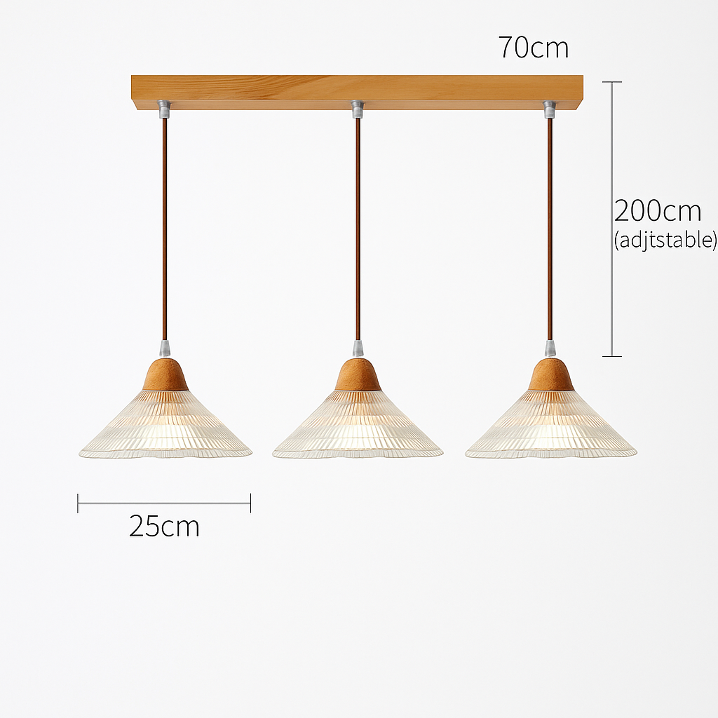 Modern glass chandelier design for vintage interior lighting - 3H-D / Warm White