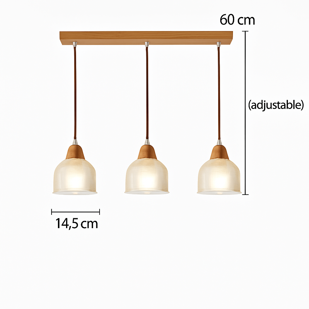 Modern glass chandelier design for vintage interior lighting - 3H-A / Warm White