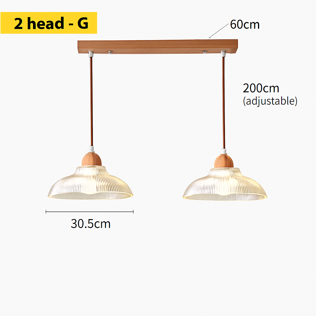 Modern glass chandelier design for vintage interior lighting - 2H-G / Warm White