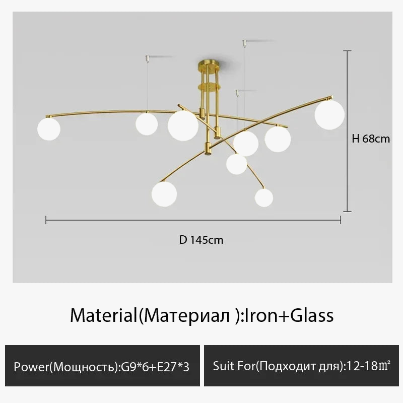 Modern glass chandelier Nordic style for interior decoration - view 7