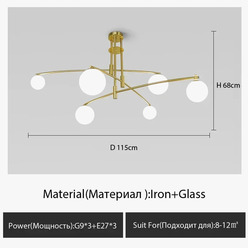 Modern glass chandelier Nordic style for interior decoration - view 8