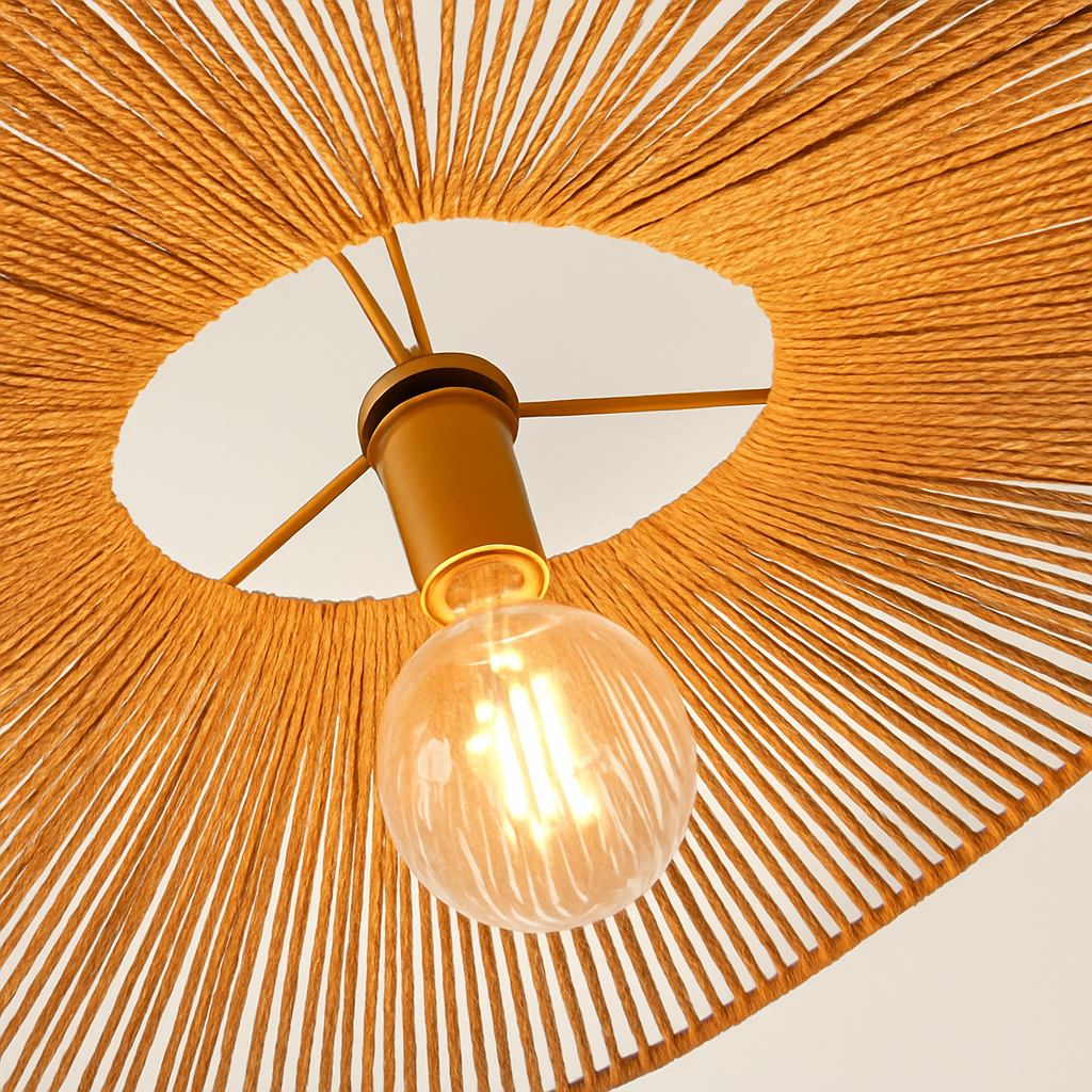Nordic chandelier in straw for modern interior decoration - view 6