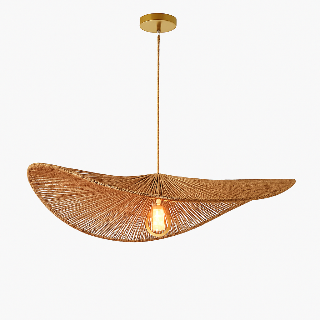 Nordic chandelier in straw for modern interior decoration