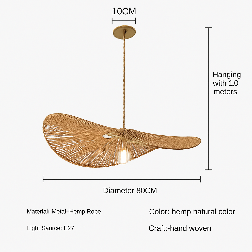 Nordic chandelier in straw for modern interior decoration - view 8