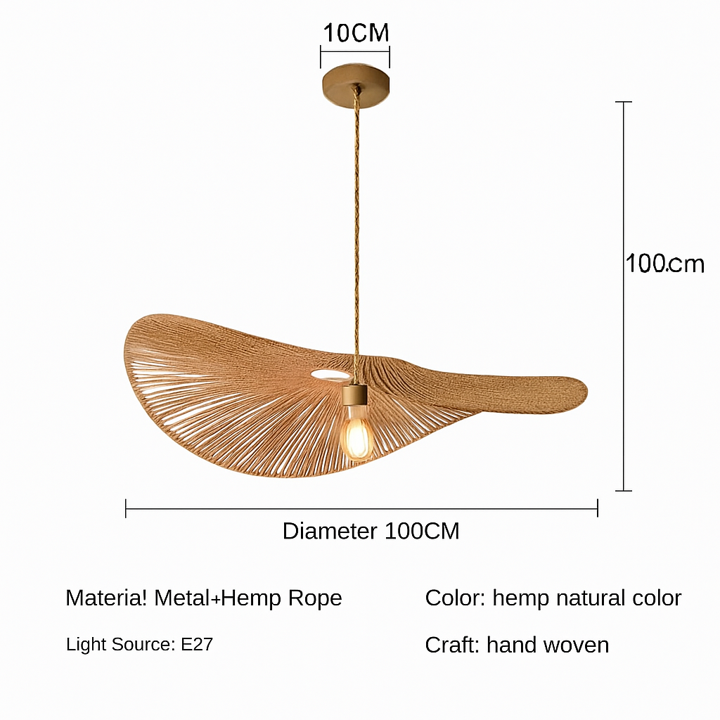 Nordic chandelier in straw for modern interior decoration - view 9
