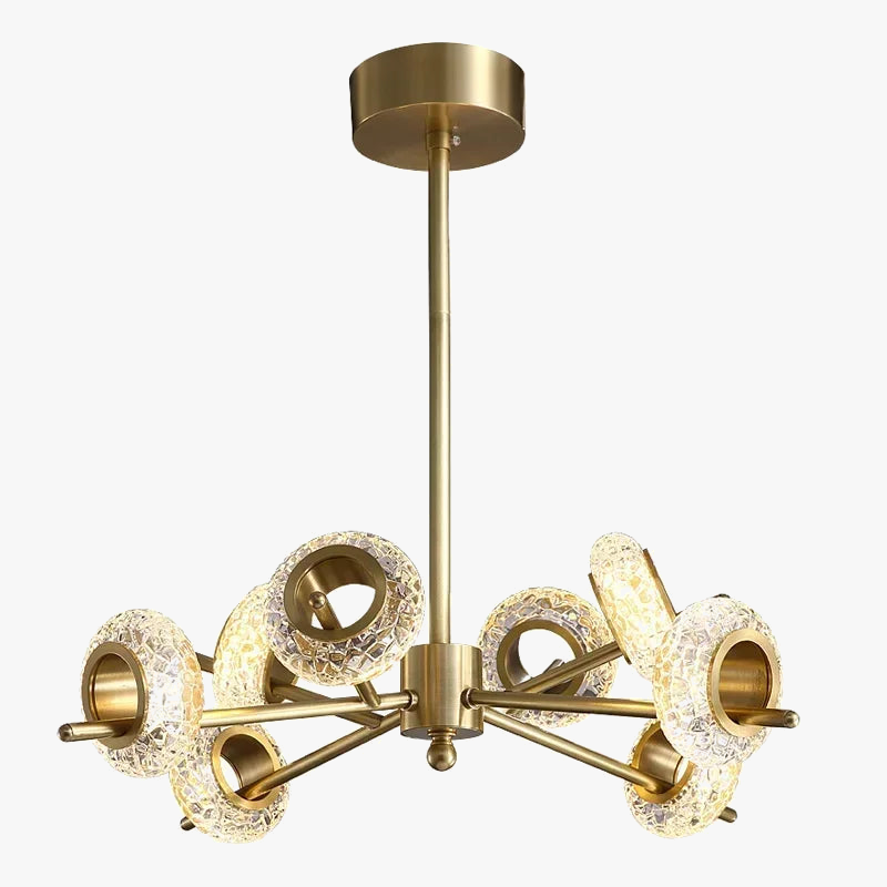 Nordic chandelier in cracked glass modern minimalist style with leds - view 6