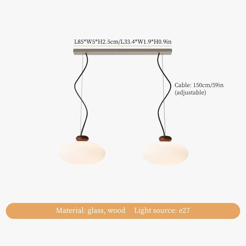 Retro glass and wood chandelier for interior decoration - view 7