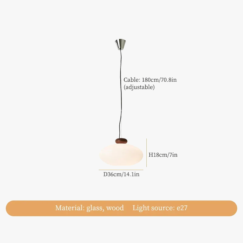 Retro glass and wood chandelier for interior decoration - view 8