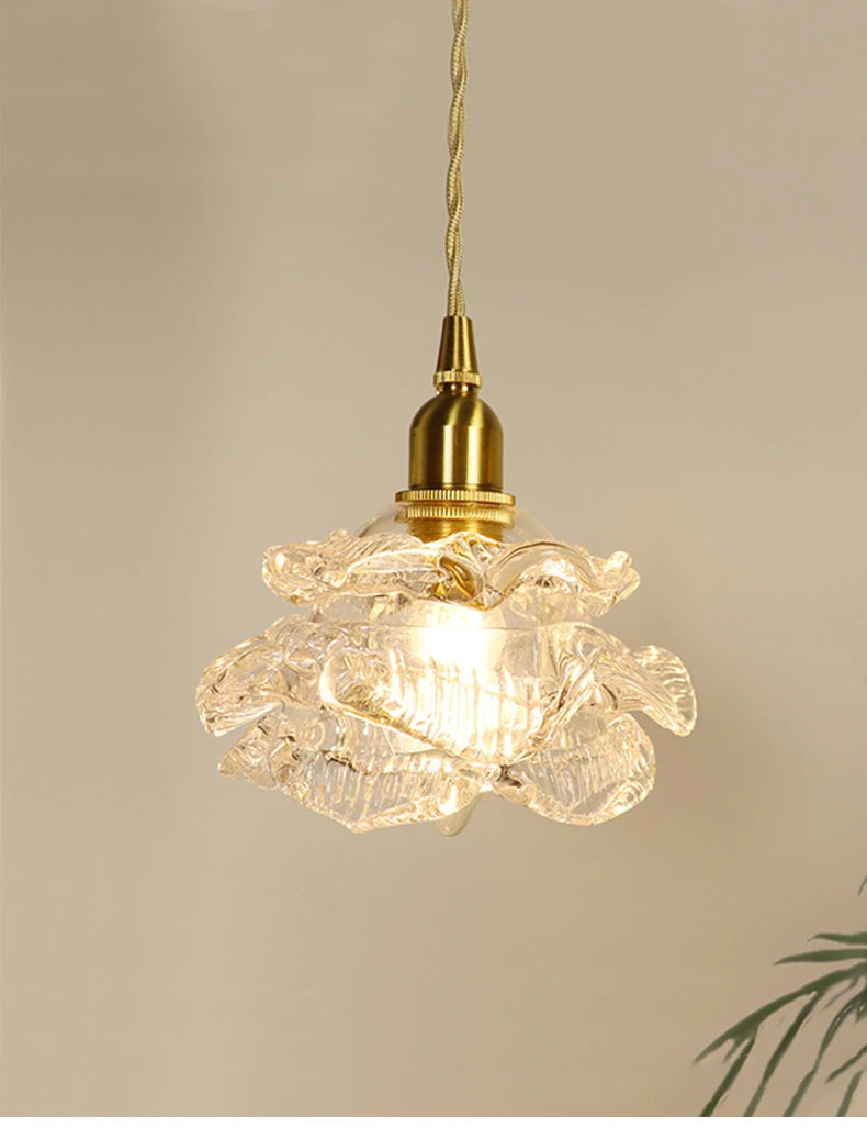Romantic vintage glass chandelier for elegant interior