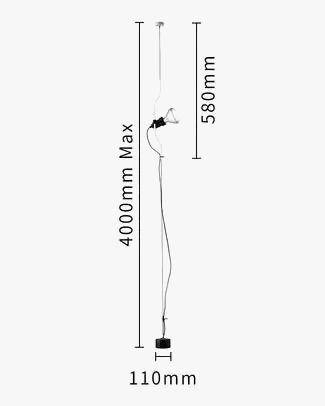 Italian minimalist foot chandelier with decorative adjustable height - view 7