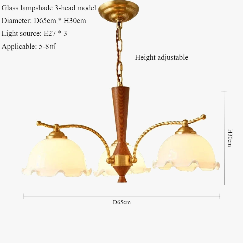 Retro Nordic hanging chandelier with a shade in pleated fabric decorative lamp - view 6