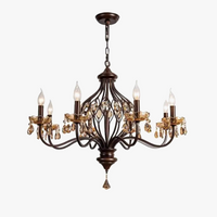 Vintage crystal chandelier at led for hotel and restaurant