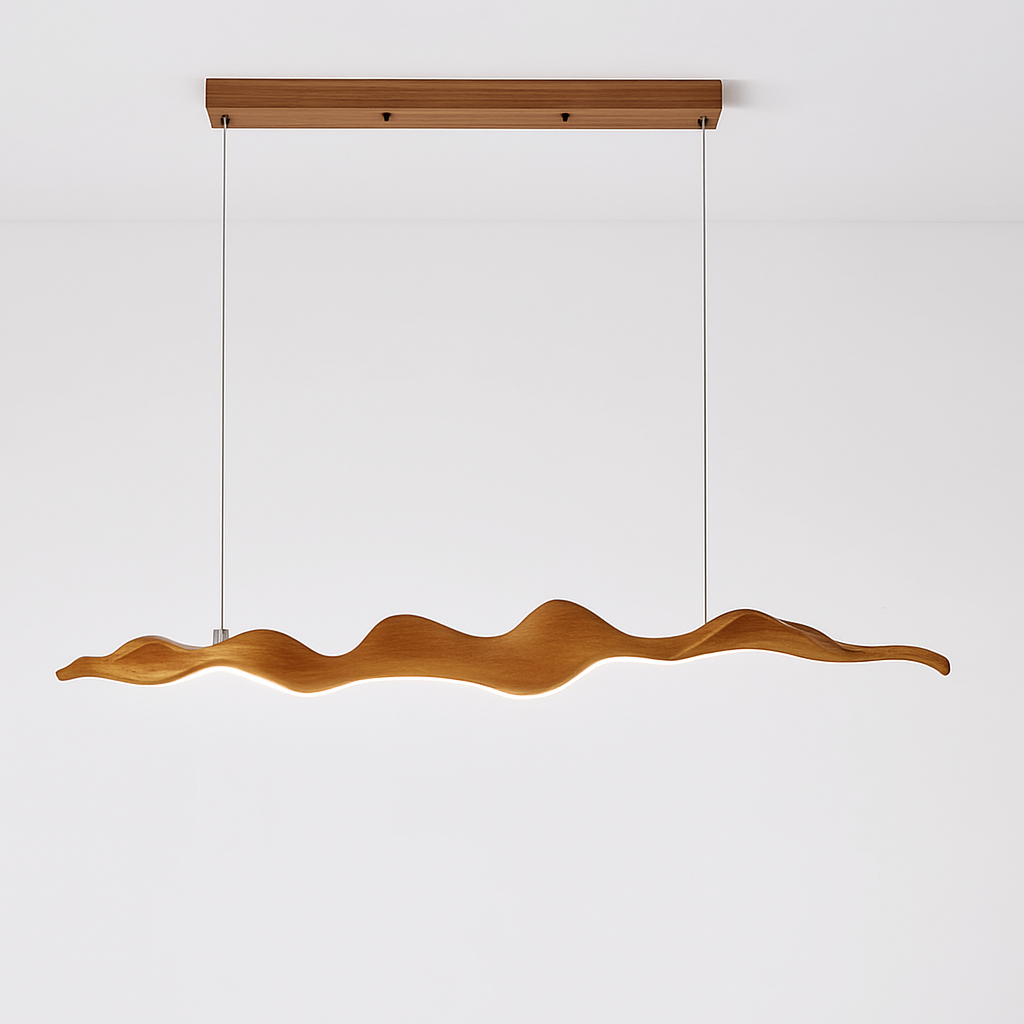 Vintage Light Resin Lights Leave Dimmable With RC - Wood colour / L80CM / 3 Colors No Remote