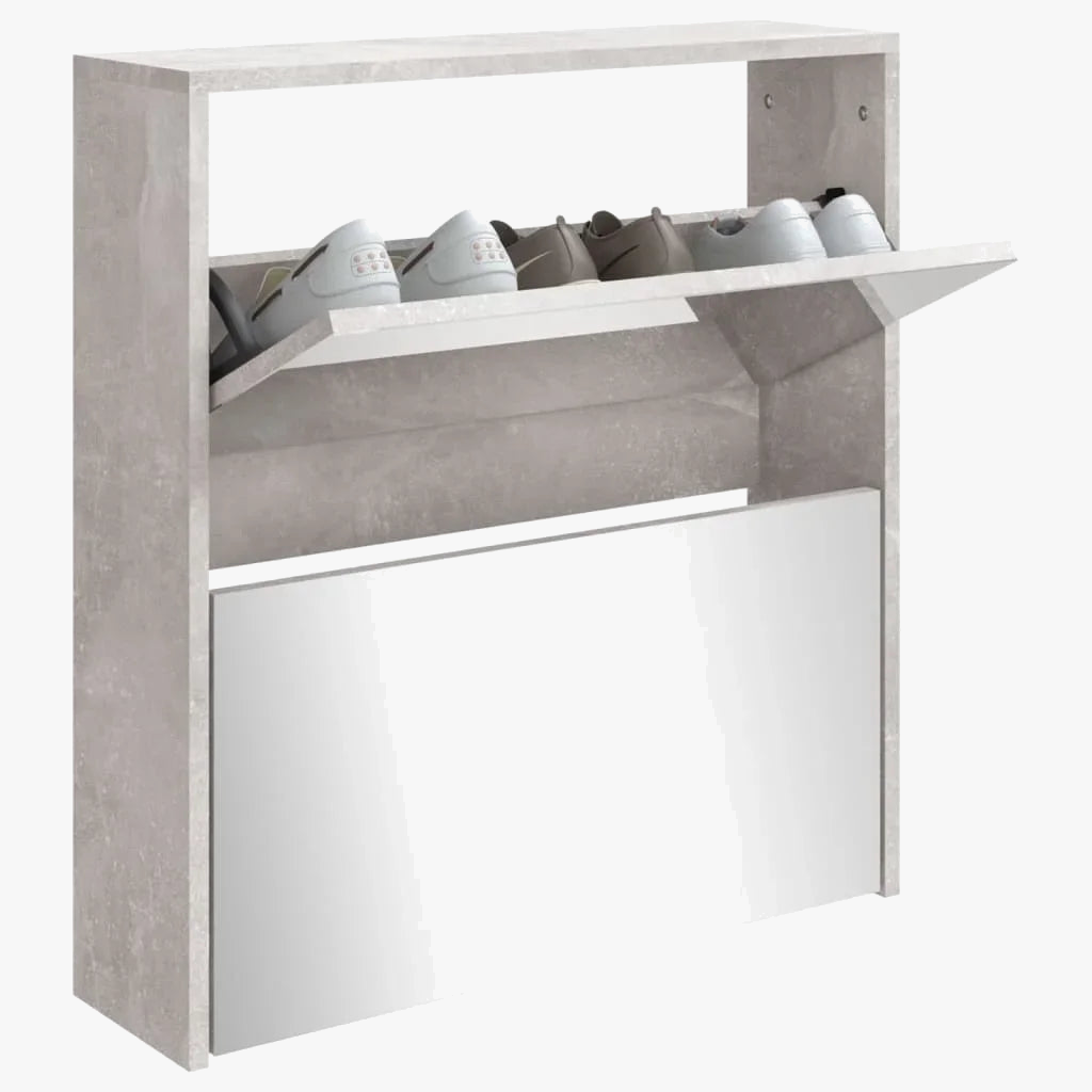 Two-level modern design mirror shoe cabinet - view 3