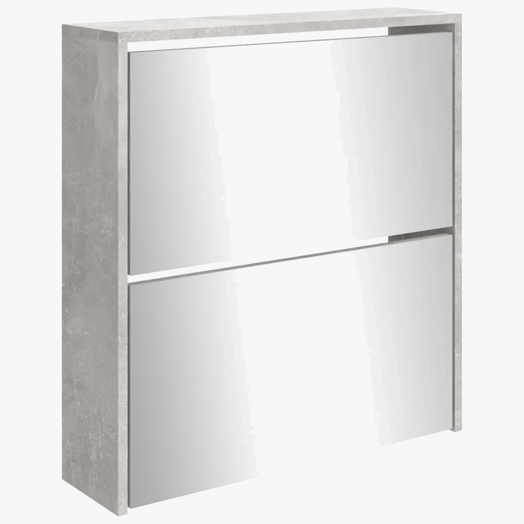 Two-level modern design mirror shoe cabinet - view 4