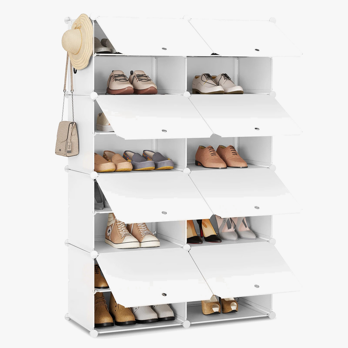 Compact shoe cabinet with 8 compartments for optimal storage - view 2