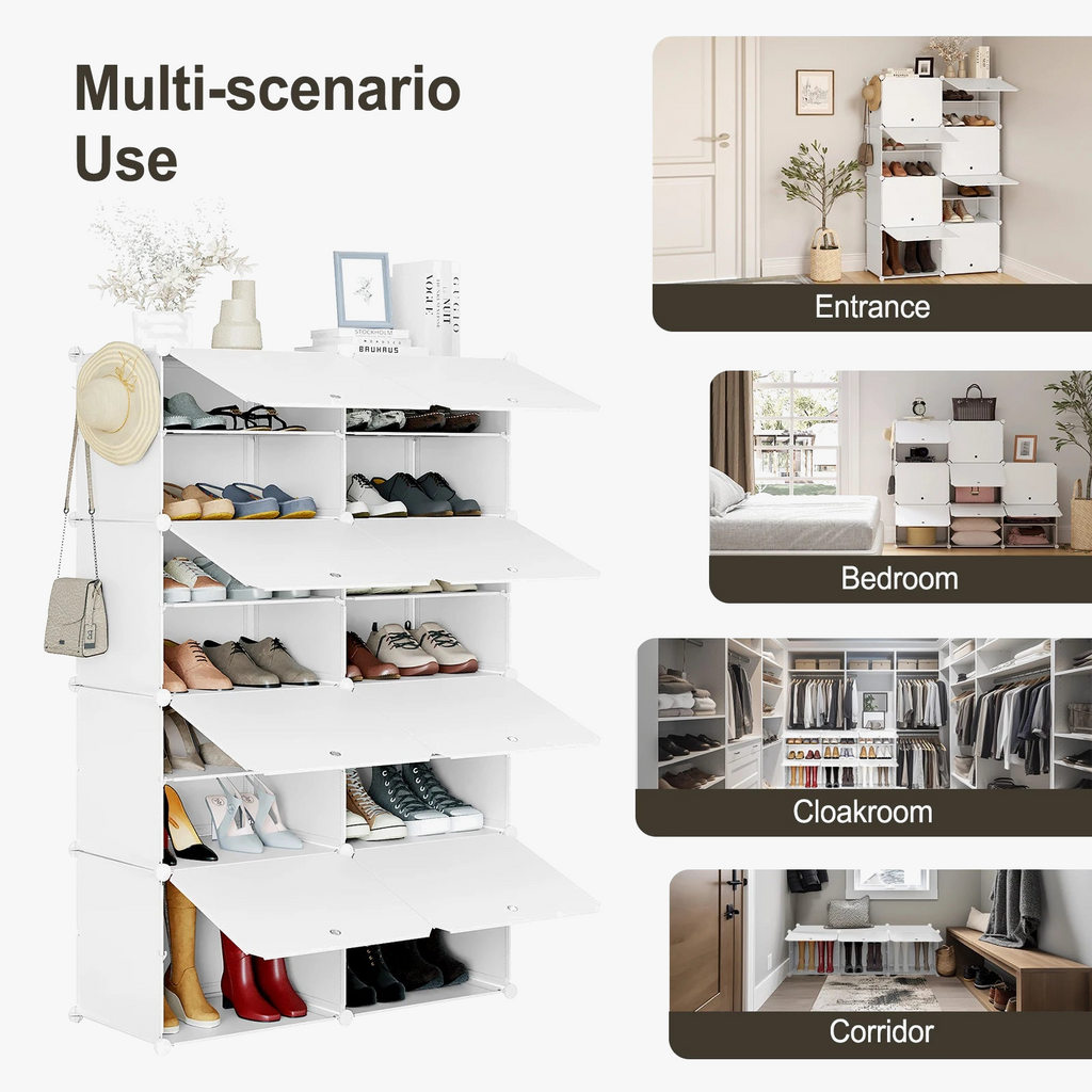 Compact shoe cabinet with 8 compartments for optimal storage - view 4