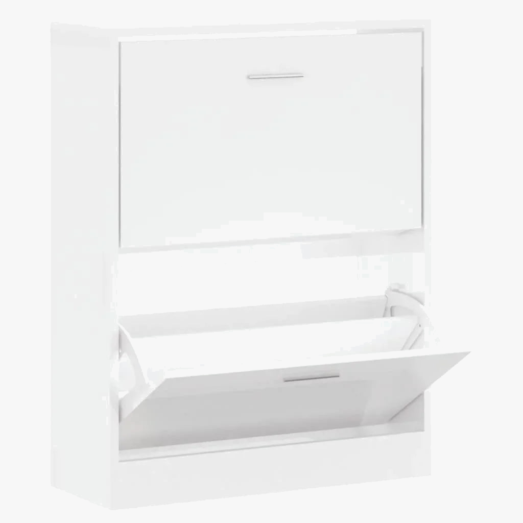 Modern design shoe cabinet in shiny engineering wood - view 2
