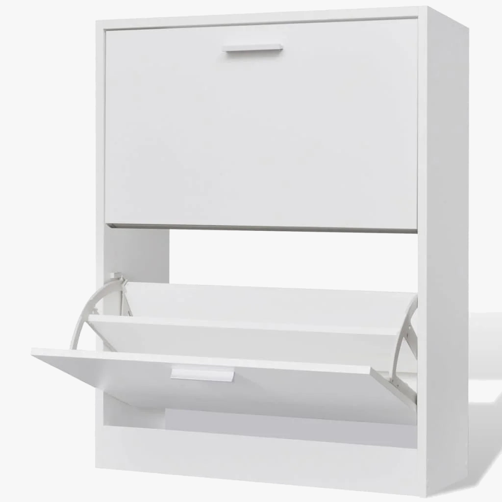 Wooden shoe cabinet with two practical compartments